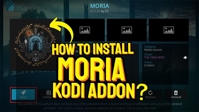 Install Moria Kodi Addon